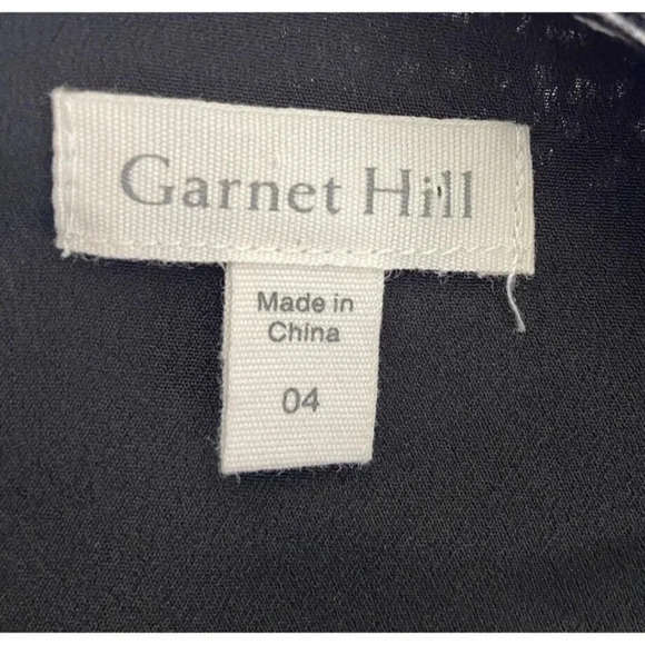 Garnet Hill Dress Long Sleeve Black Gray Size 4 - Picture 3 of 5